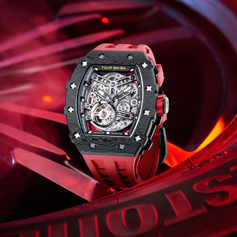 TSAR BOMBA Elemental-Carbon Fiber Automatic Watch TB8208CF