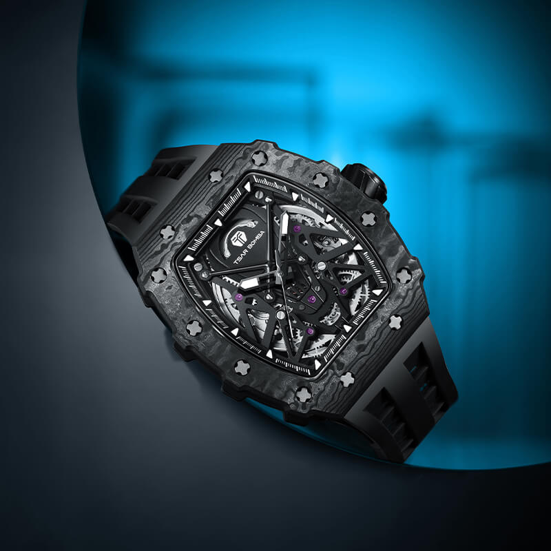 TSAR BOMBA Elemental-Carbon Fiber Automatic Watch Phantom TB8207CF