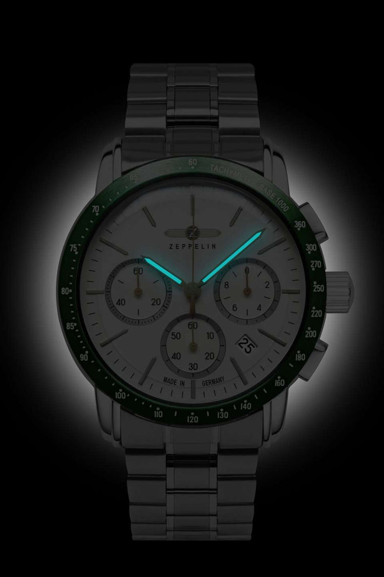 ZEPPELIN Men's New York Chronograph Steel Bracelet Watch image 1