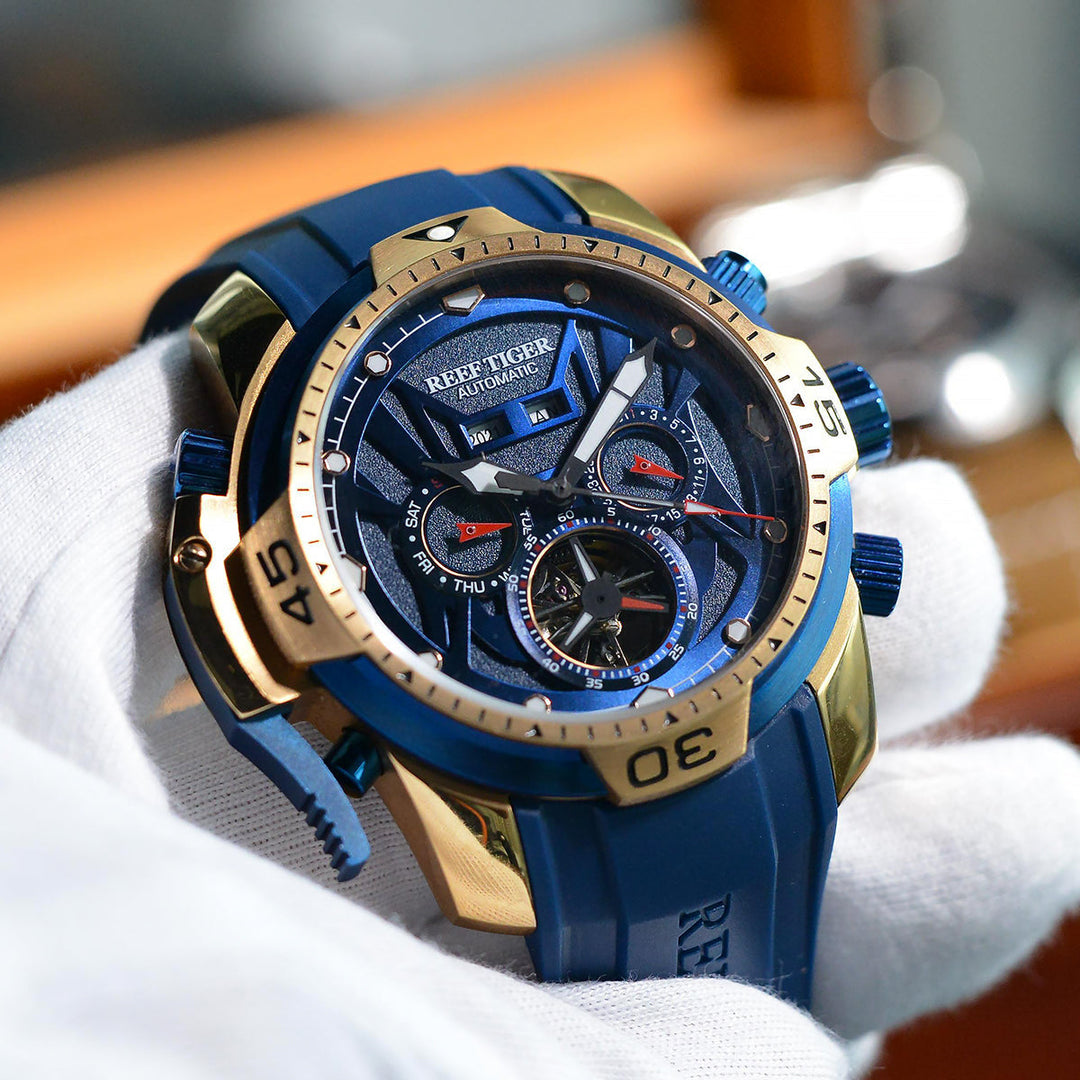 Reef Tiger Men's Aurora Transformers Skeleton Automatic Mechanical Watch image 7