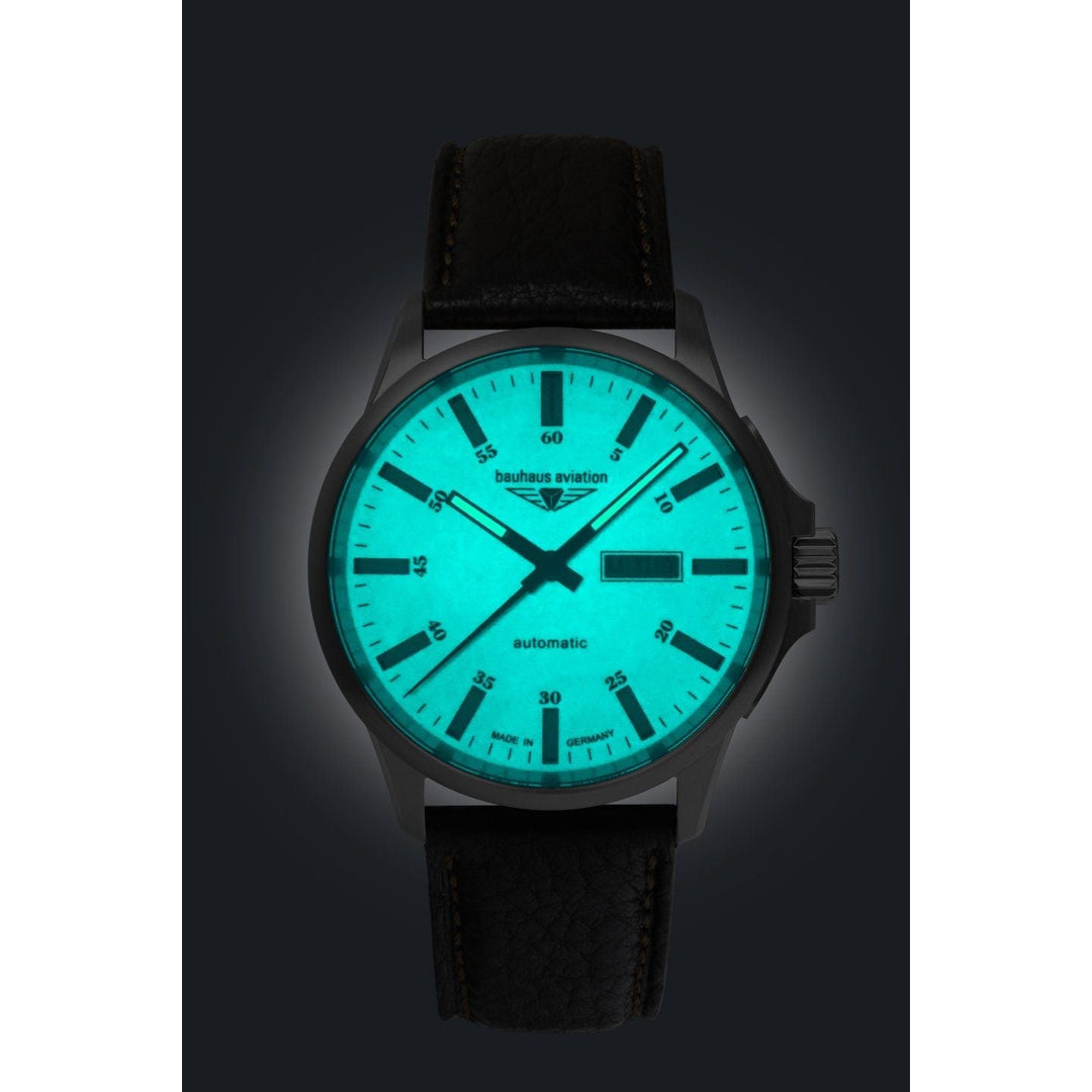 BAUHAUS AVIATION Men’s Titanium Automatic Day Date Watch 28665 image 2