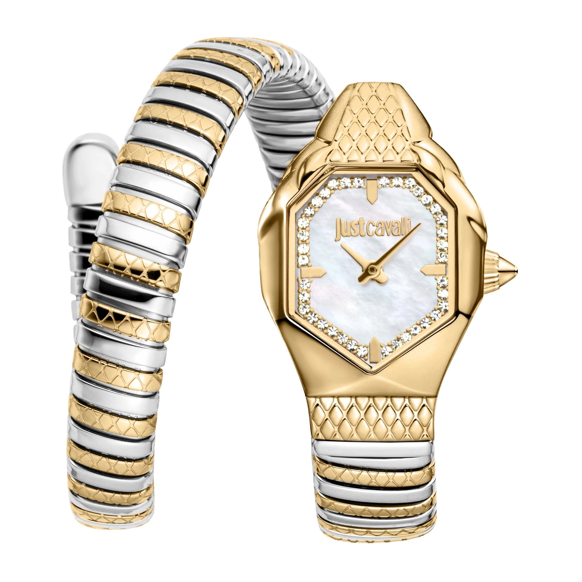 Just Cavalli Signature Snake Aria Two Tones YG Silver MOP image 0