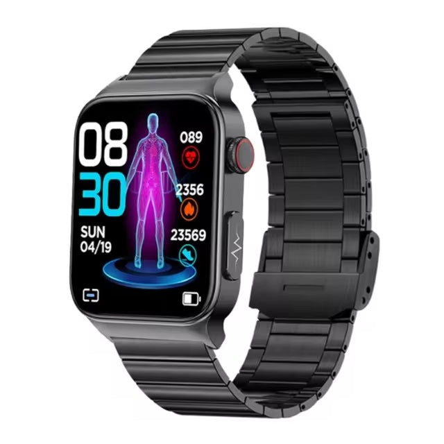 NORTH EDGE All-in-1 Health Plus 2.0 Smart Watch Glucose ECG - Black / Steel image