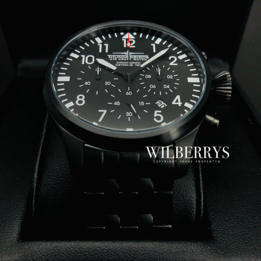 THUNDERBIRDS Men's Historage Chronograph Black Edition Watch image 5