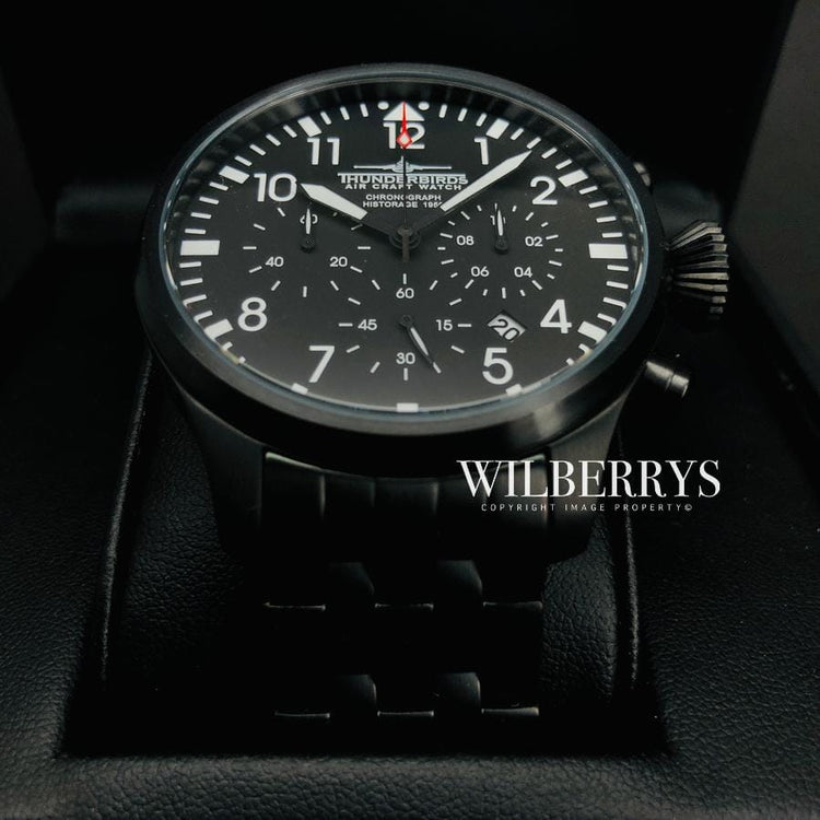 THUNDERBIRDS Men's Historage Chronograph Black Edition Watch image 5