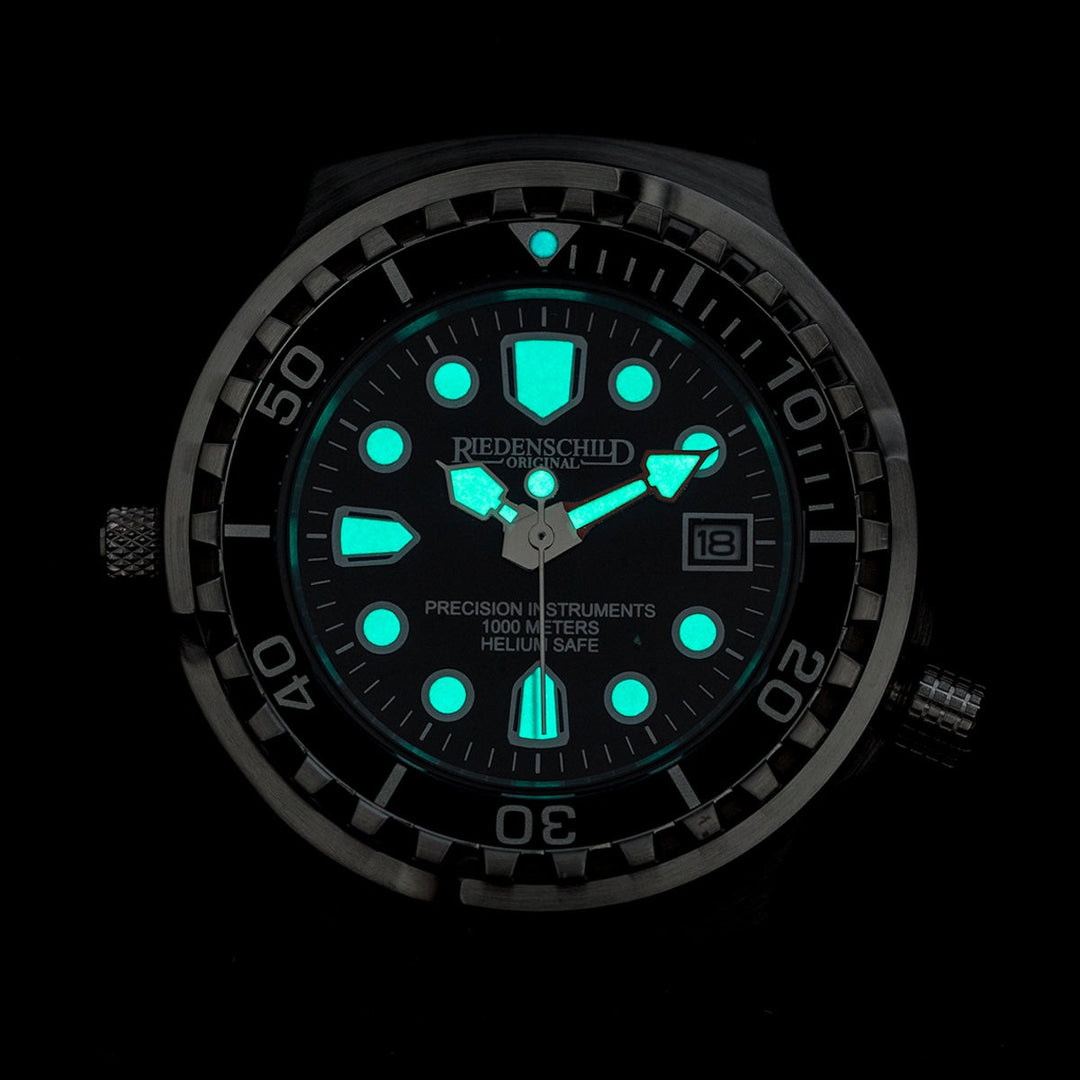 RIEDENSCHILD PRECISION INSRUMENTS GERMANY Divers Taucheruhr 1000m Helium Valve Watch image 1