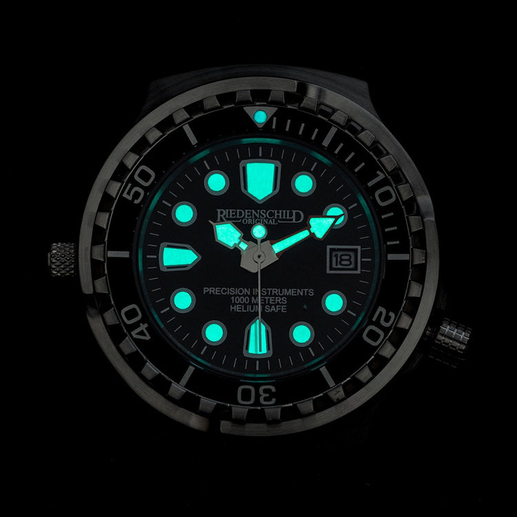 RIEDENSCHILD PRECISION INSRUMENTS GERMANY Divers Taucheruhr 1000m Helium Valve Watch image 1