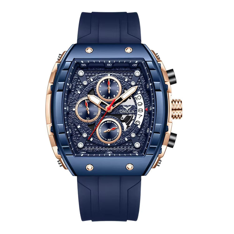 ONOLA Azuri Quartz Chronograph Watch - Rose Gold / Blue image