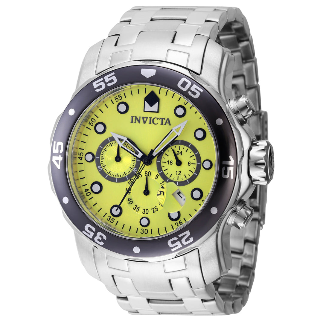 INVICTA Men's Pro Diver Colossus 48mm Steel Watch Silver/Yellow