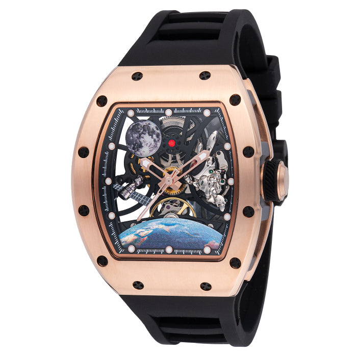 Invicta Men's S1 Rally Interstellar 41mm Automatic Skeleton Watch Rose Gold