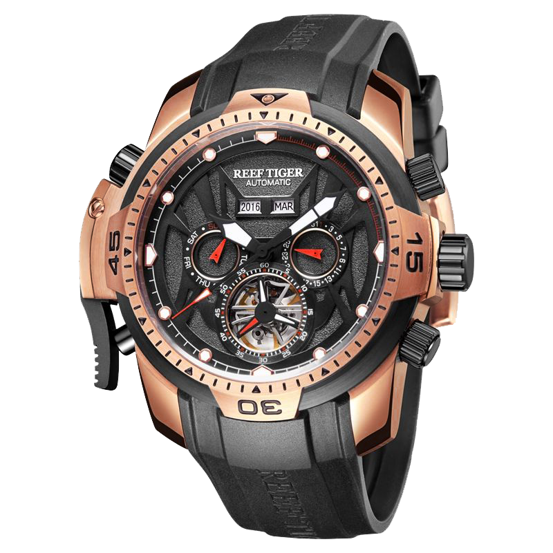 Reef Tiger Men's Aurora Transformers Skeleton Automatic Mechanical Watch image 12