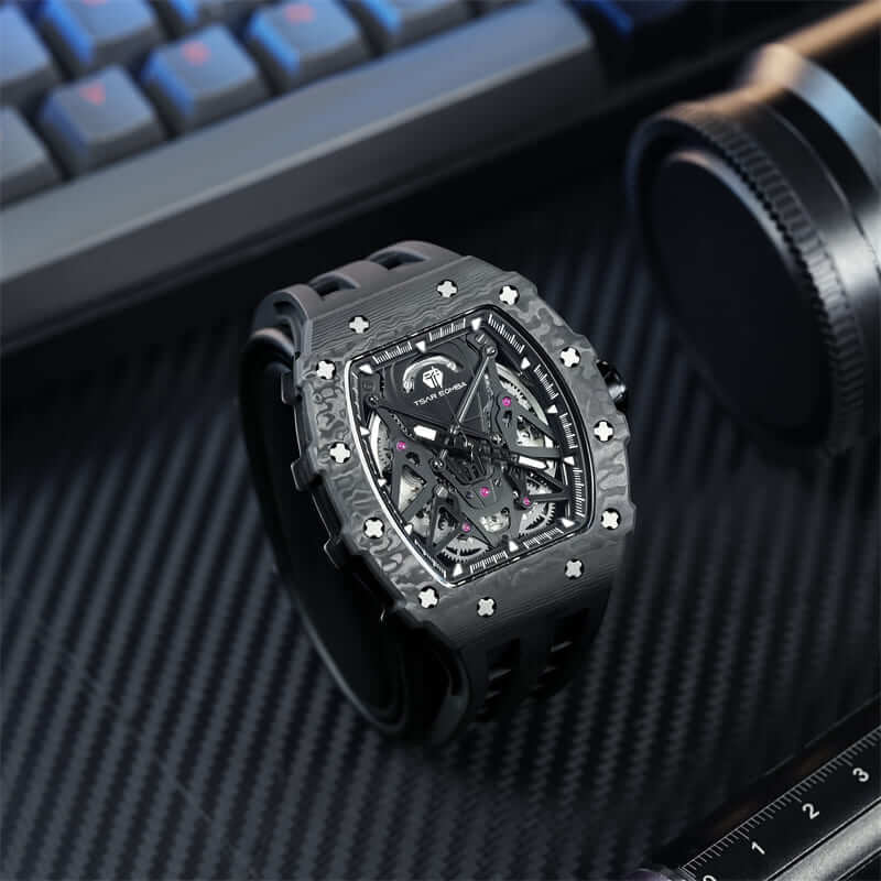 TSAR BOMBA Elemental-Carbon Fiber Automatic Watch Phantom TB8207CF