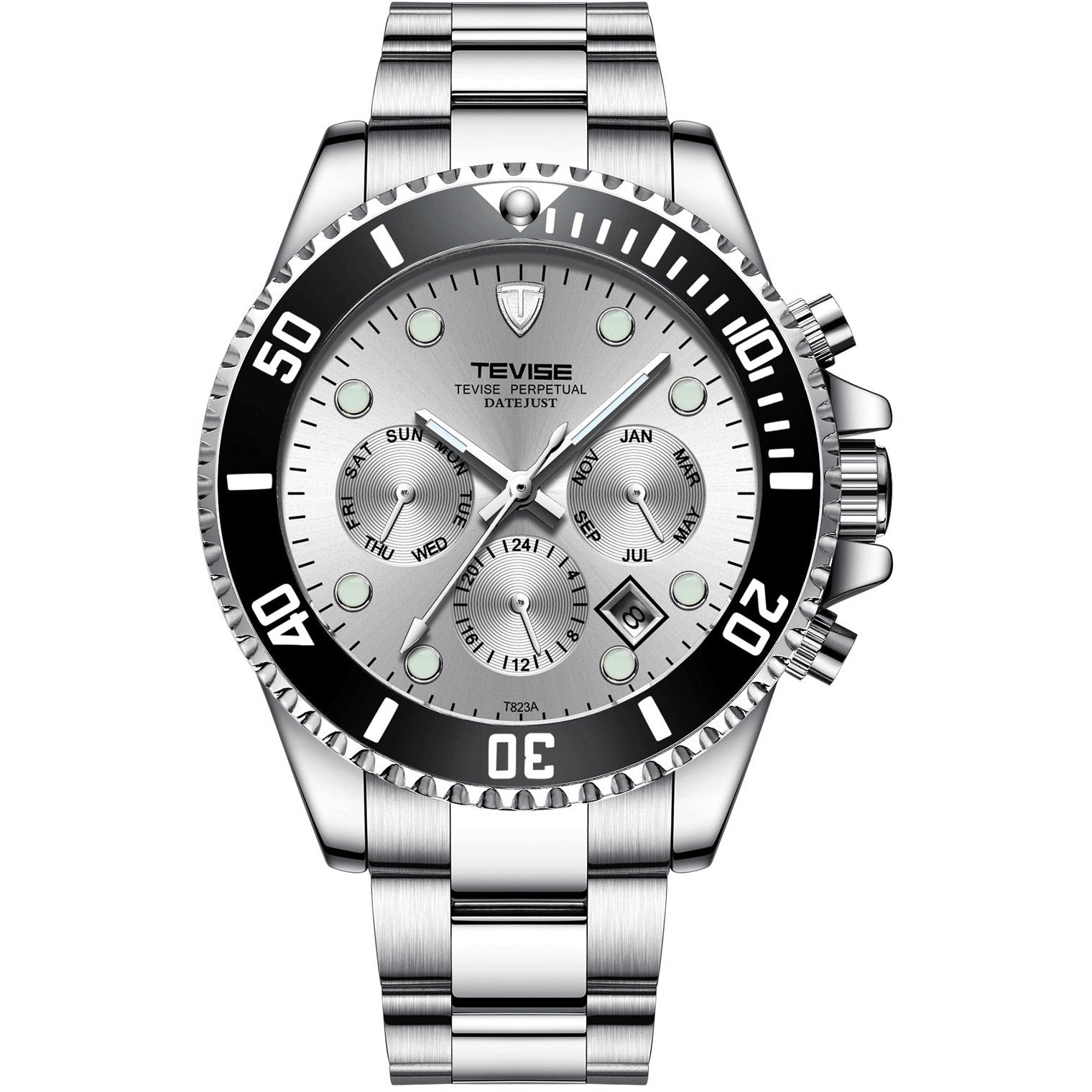 TEVISE Perpetual Automatic Silver Watch image 0