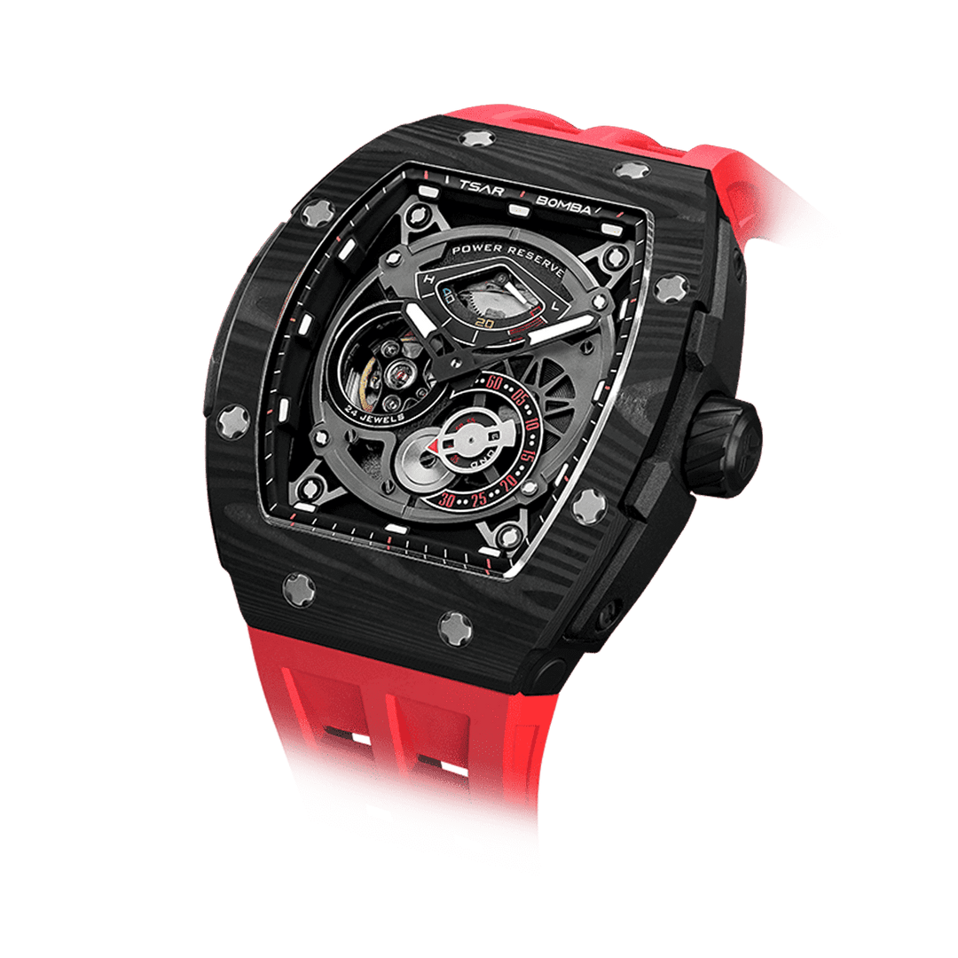TSAR BOMBA Elemental-Carbon Fiber Automatic Watch TB8210CF