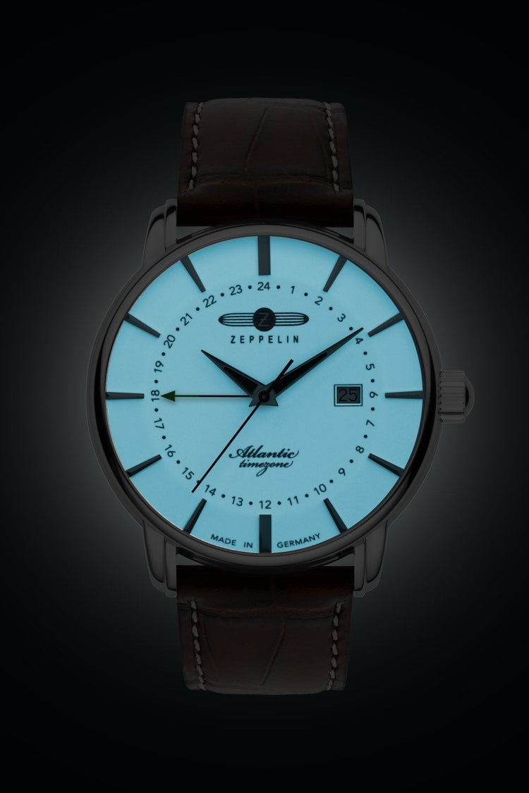 ZEPPELIN Men's Atlantic Dual Time Watch Night Glow 84425 image 1