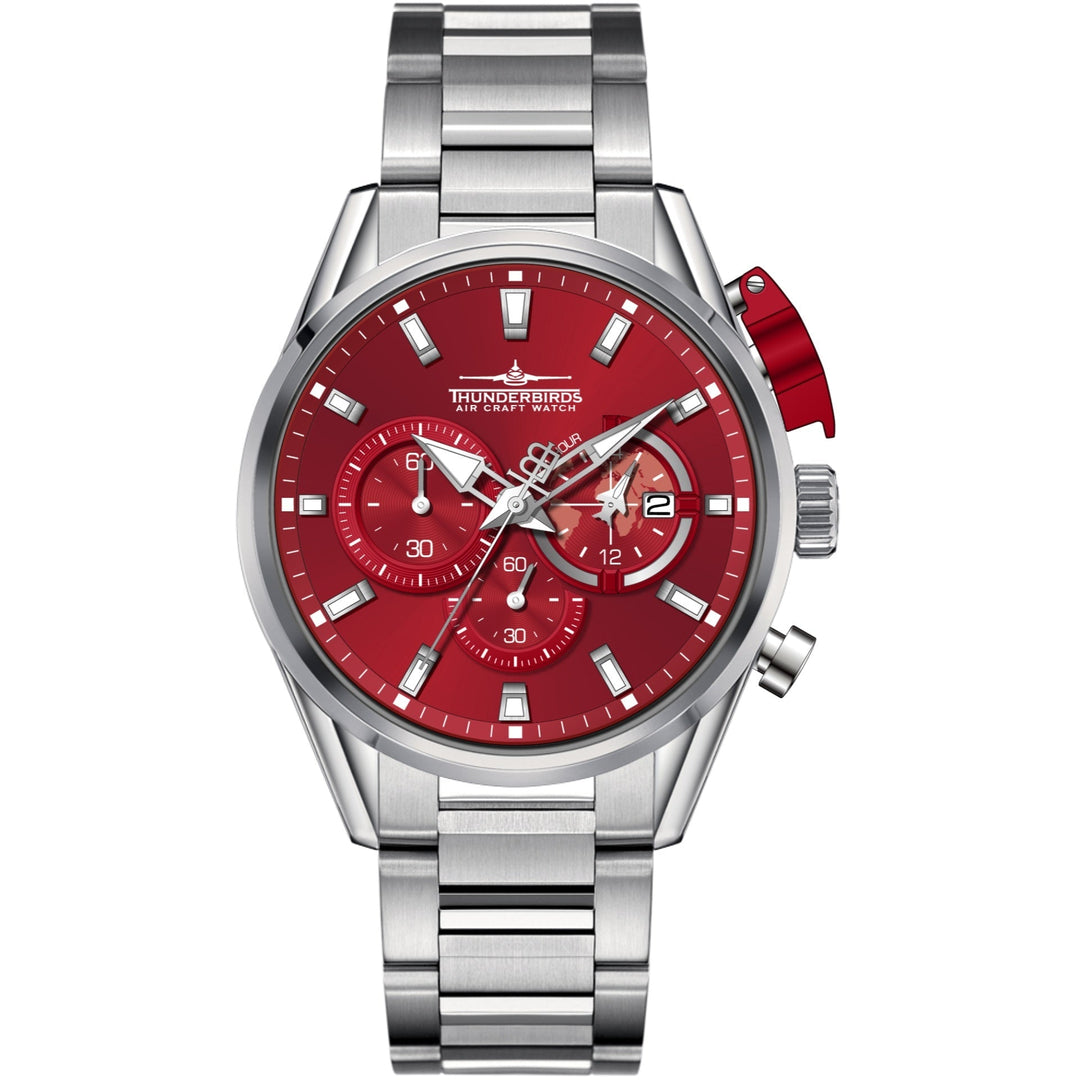 THUNDERBIRDS Aircraft F-16 Chronograph Watch Red image 1