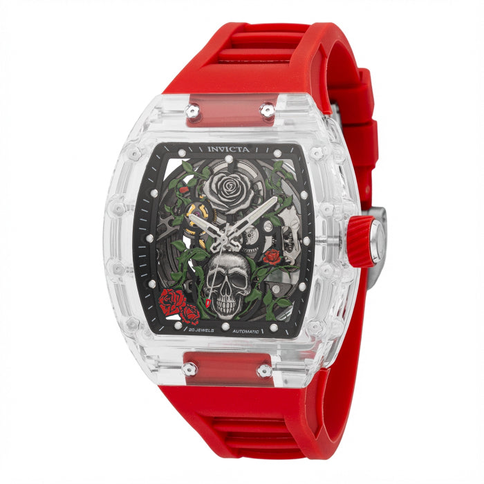 Invicta Men's Artist Rose Skull Automatic Watch Red
