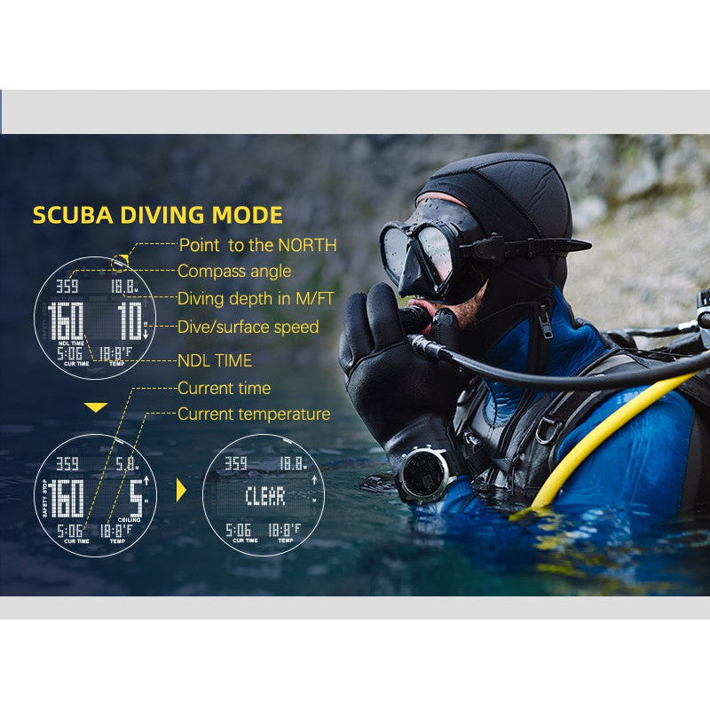 NORTH EDGE Tactical Aqua Scuba Dive Watch Black image 8