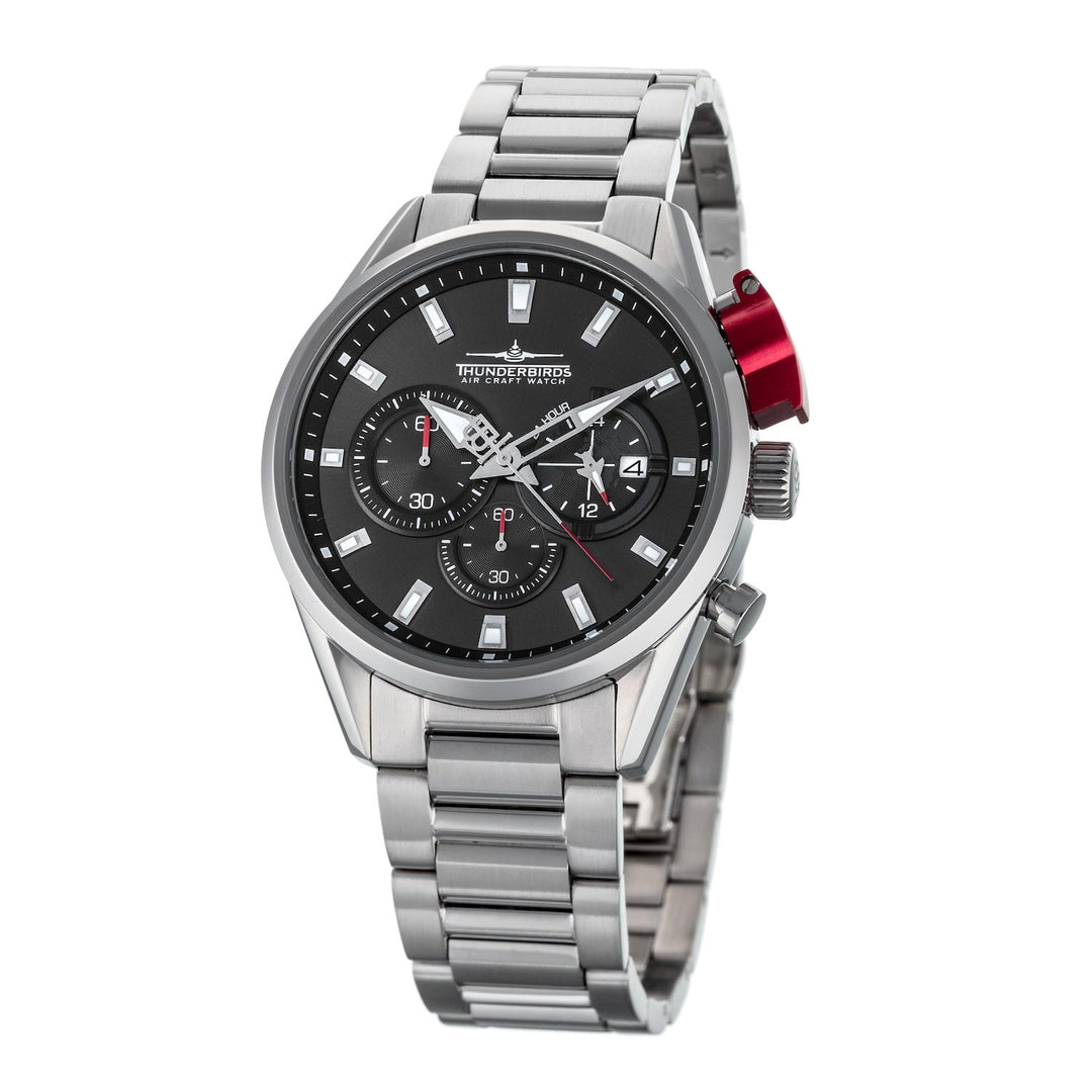 THUNDERBIRDS Aircraft F-16 Chronograph Watch Silver/Gray image 0