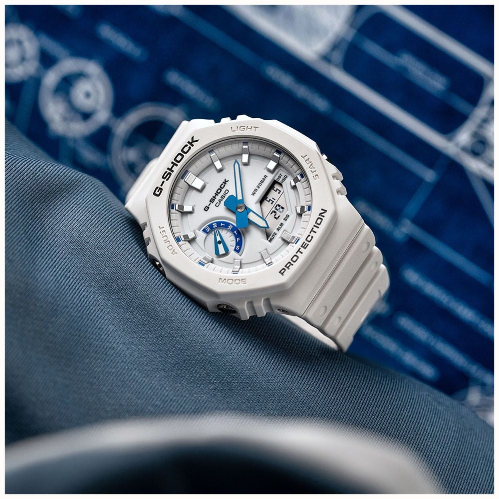 CASIO Men's G-Shock Night Glow Blue Phosphorescent 45mm Watch GA-2100 Series image 1