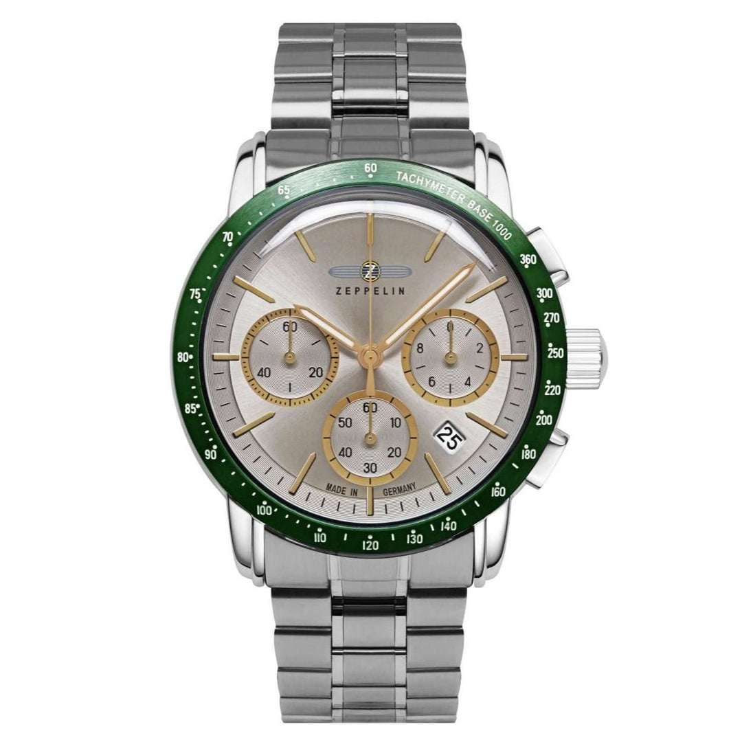 ZEPPELIN Men's New York Chronograph Steel Bracelet Watch 8878MB5 image 0