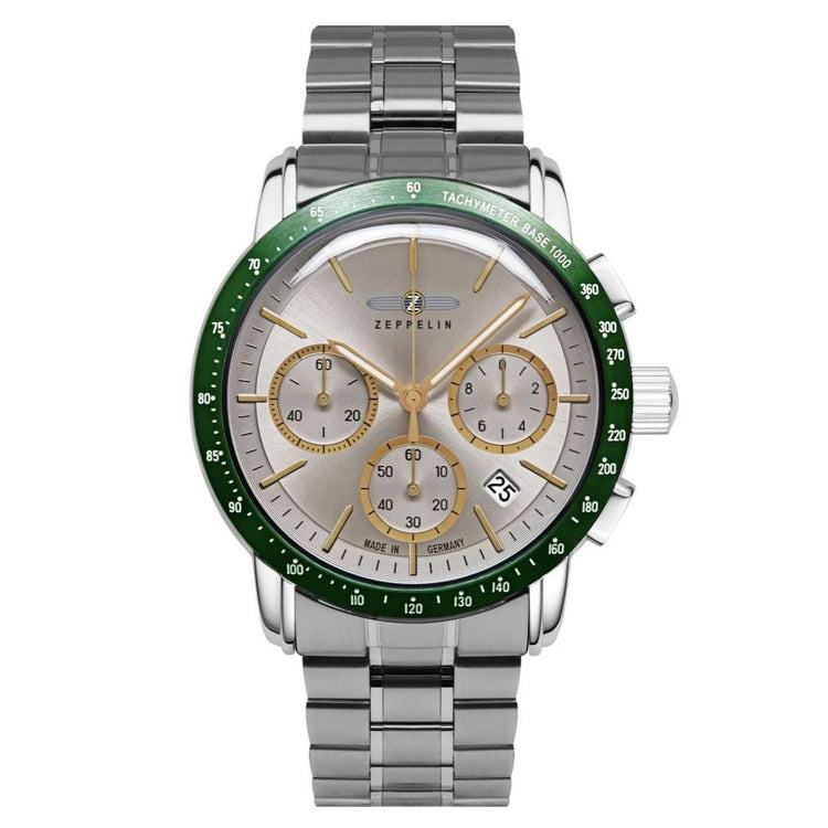 ZEPPELIN Men's New York Chronograph Steel Bracelet Watch 8878MB5 image 0