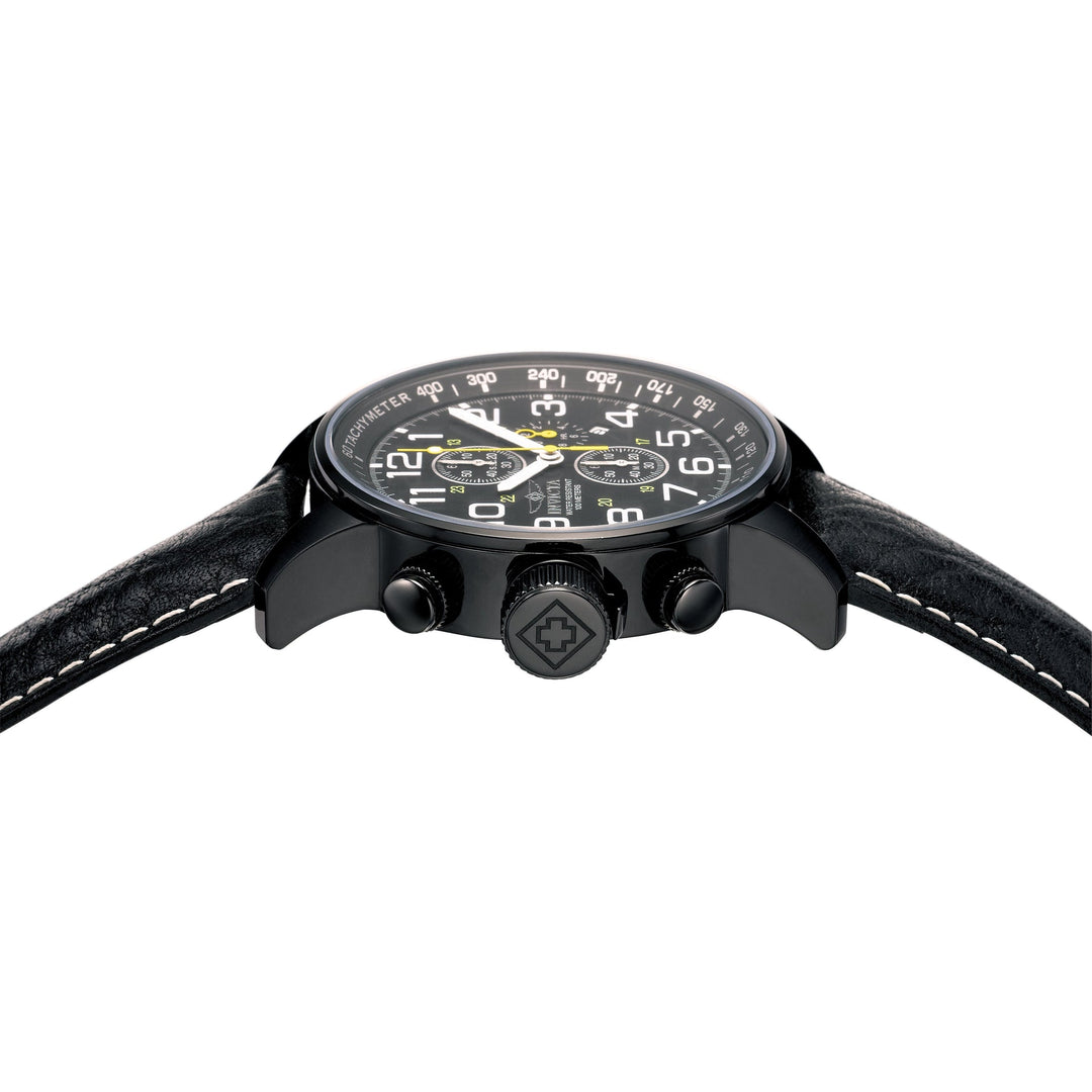 INVICTA Men's Russian Aviator Lefty 46mm Leather Strap Chronograph Watch
