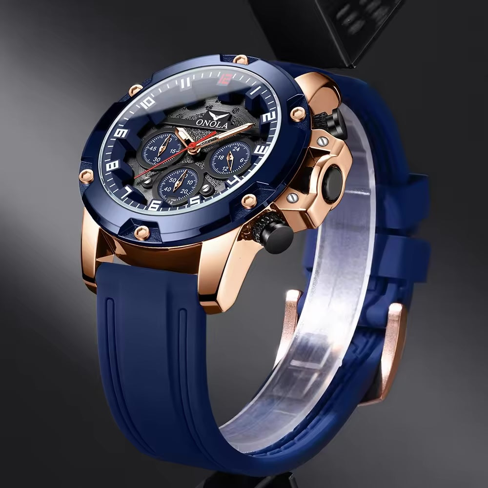 ONOLA Freeman Quartz Chronograph Silicone Strap Watch image 1
