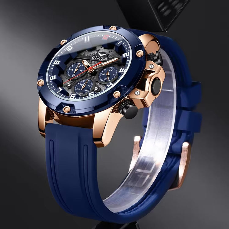 ONOLA Freeman Quartz Chronograph Silicone Strap Watch image 1