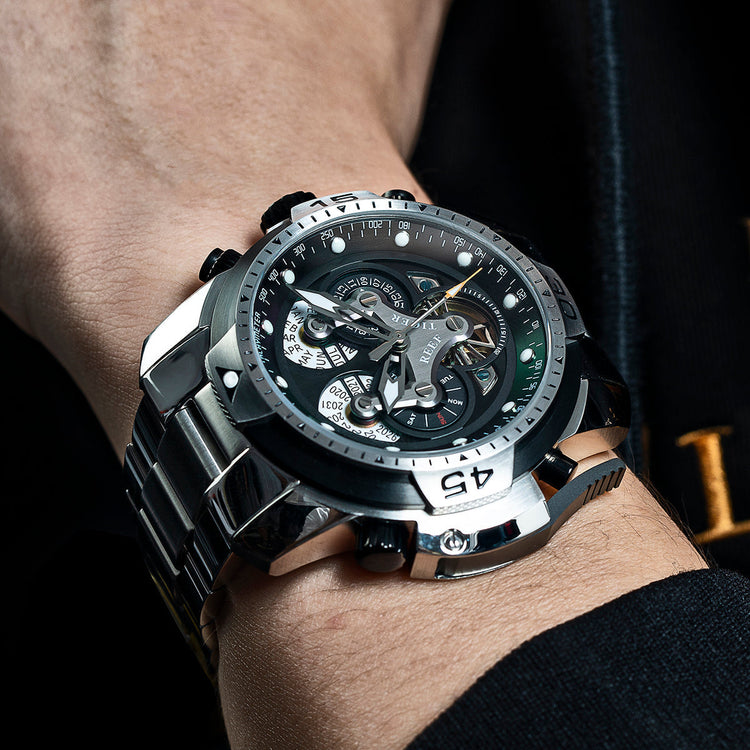 Reef Tiger Men's Aurora Concept Skeleton Automatic Mechanical Watch image 2