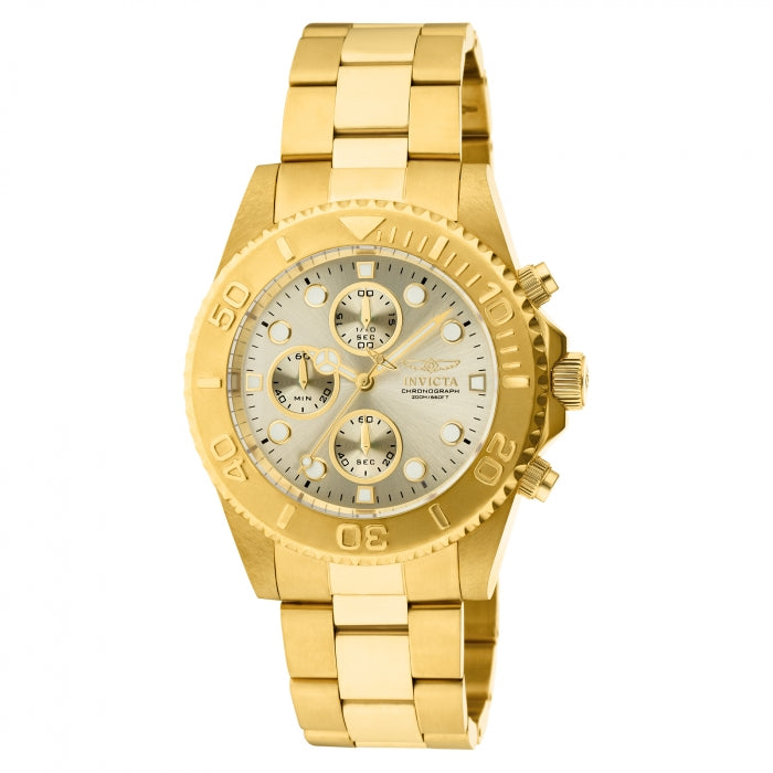 INVICTA Men's Pro Diver Sea Dweller 43mm Chronograph Watch Gold