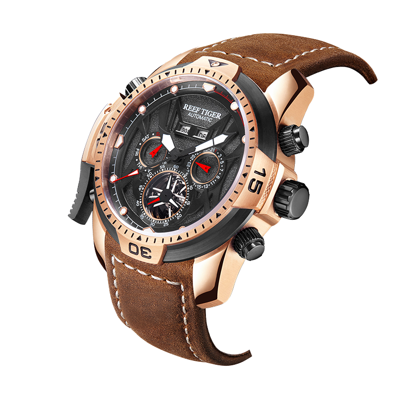 Reef Tiger Men's Aurora Transformers Skeleton Automatic Mechanical Watch image 1