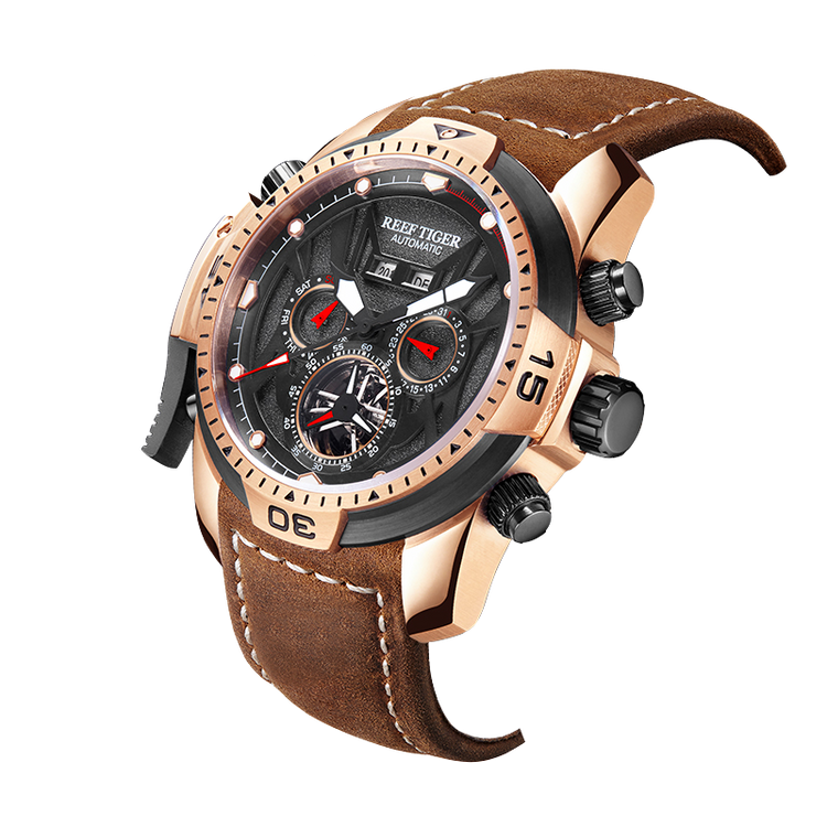 Reef Tiger Men's Aurora Transformers Skeleton Automatic Mechanical Watch image 1