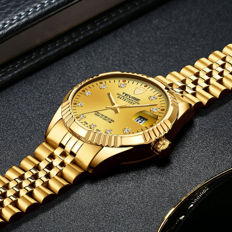 TEVISE Classic Automatic Calendar Gold/Gold Watch image 2