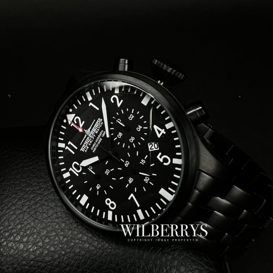 THUNDERBIRDS Men's Historage Chronograph Black Edition Watch image 3