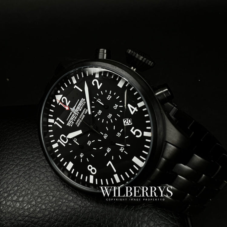 THUNDERBIRDS Men's Historage Chronograph Black Edition Watch image 3