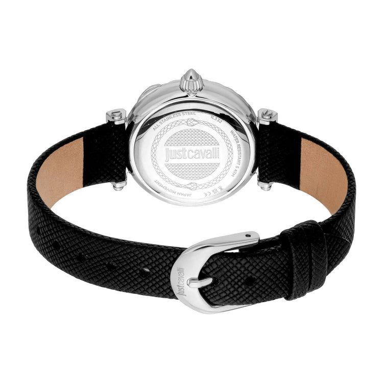 Just Cavalli Animalier Mistero Snake Leather Black Silver image 1