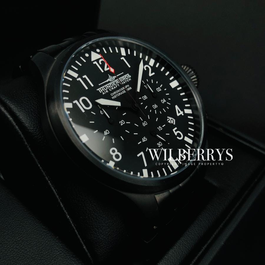 THUNDERBIRDS Men's Historage Chronograph Black Edition Watch image 6