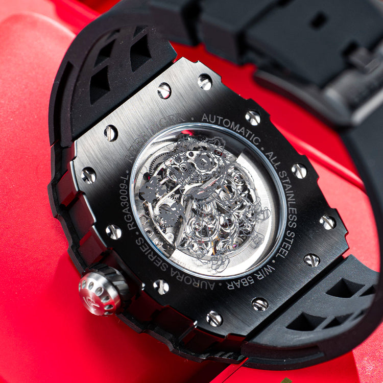 Reef Tiger Men's Chinese Lion Dance Automatic Skeleton Watch RGA3009 Black image 6