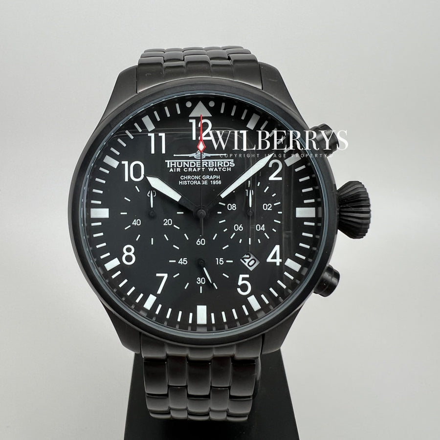 THUNDERBIRDS Men's Historage Chronograph Black Edition Watch image 1