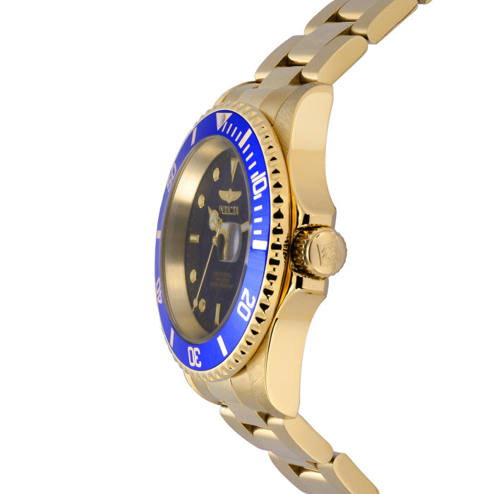 Invicta Men's Pro Diver 40mm Sea Urchin Watch Oyster Bracelet President Gold Blue image 2