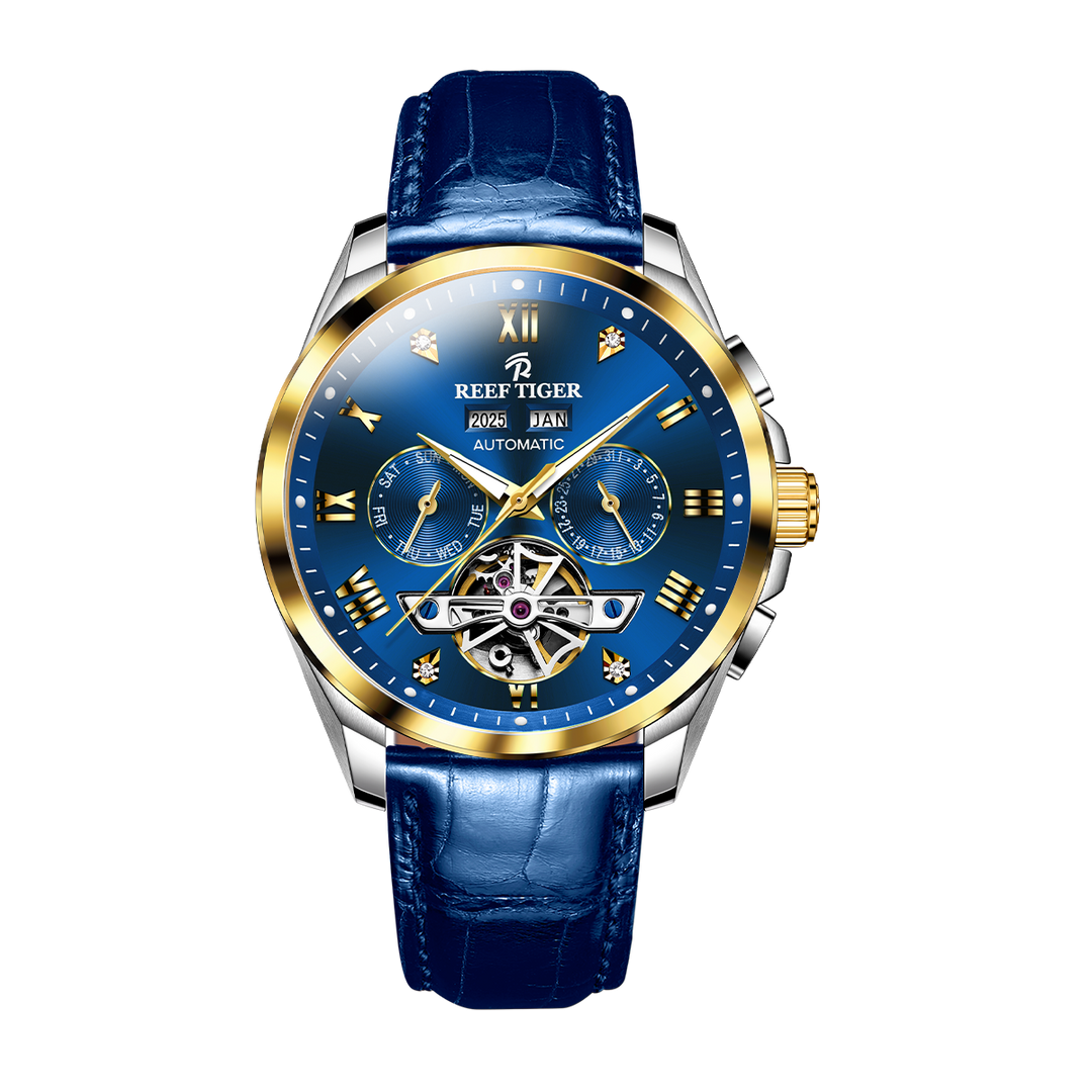 Reef Tiger Men's Classic Motion Day Date Automatic Watch RGA8235 - Leather image