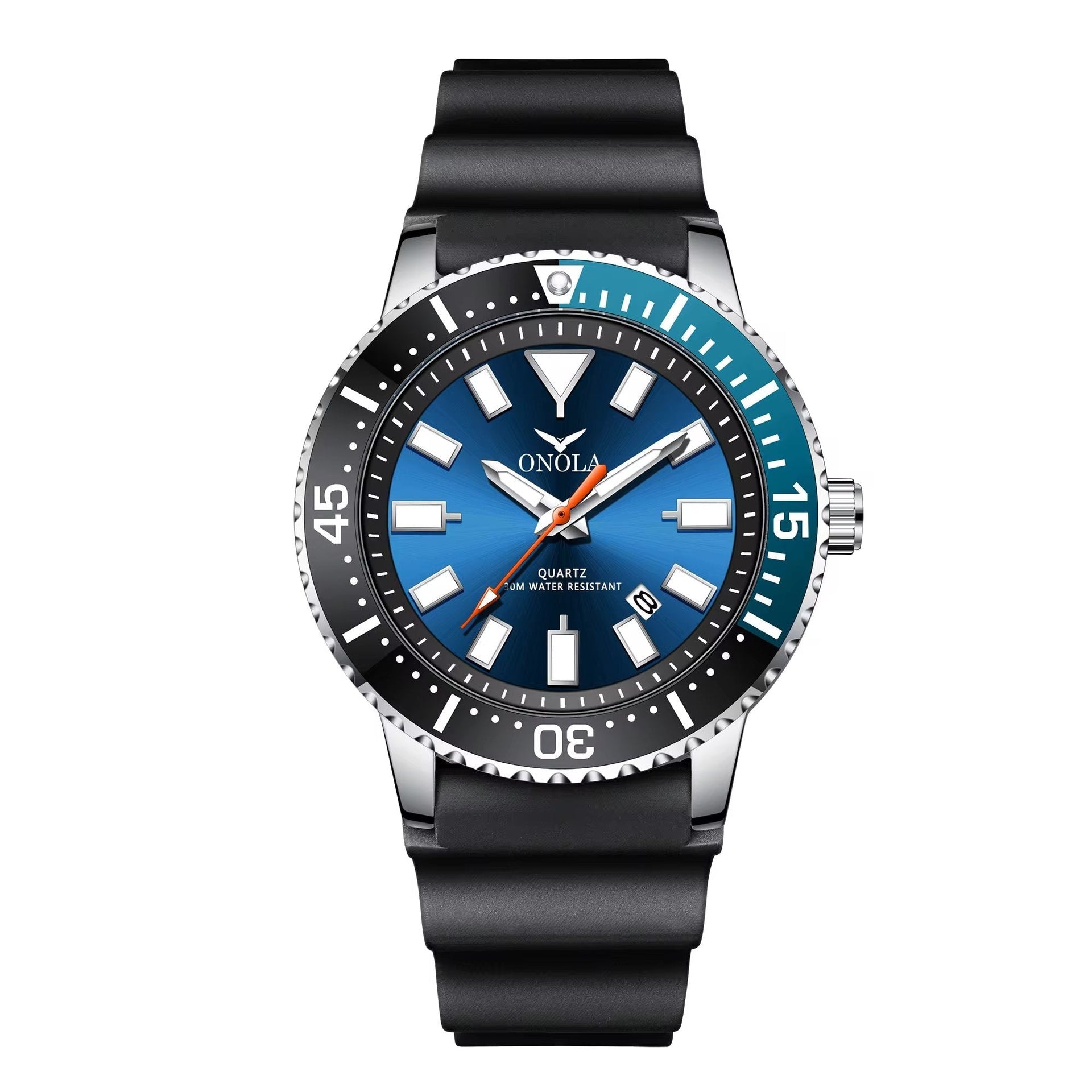 ONOLA Davaro Quartz Dive Inspired Silicone Strap Watch image 0