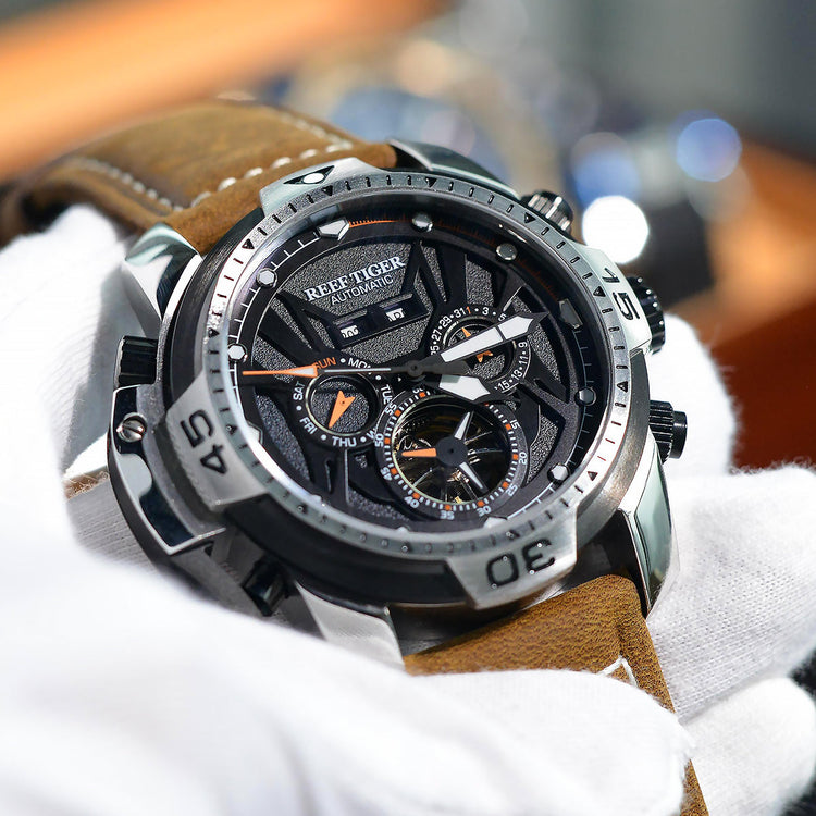 Reef Tiger Men's Aurora Transformers Skeleton Automatic Mechanical Watch image 3