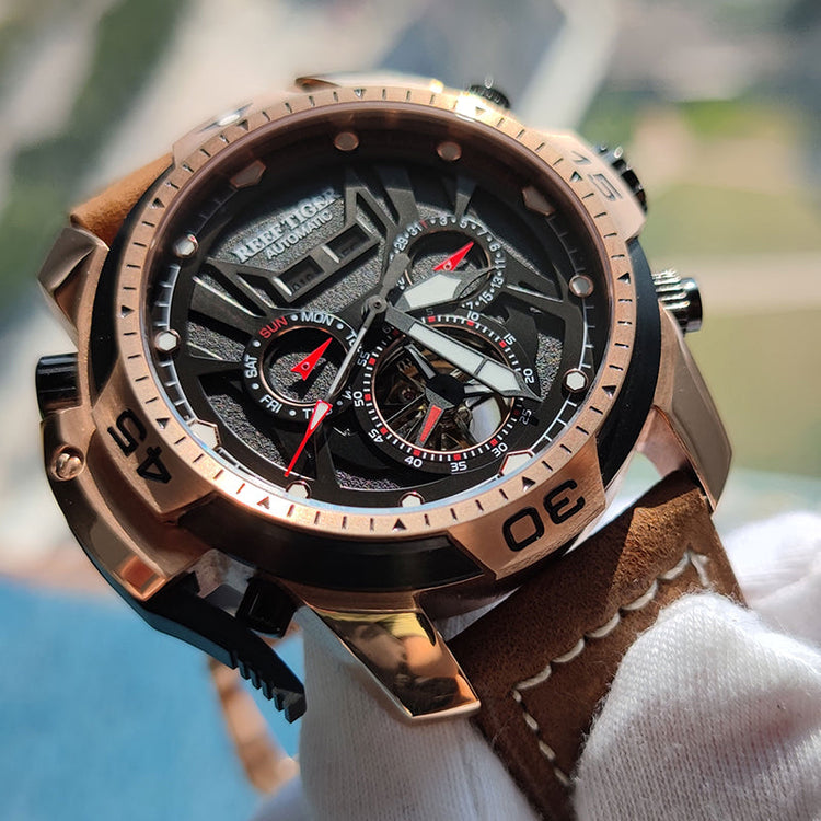 Reef Tiger Men's Aurora Transformers Skeleton Automatic Mechanical Watch image 4