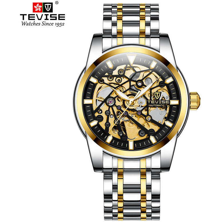 TEVISE Skeleton Classic II Steel Two Tone Black Watch image 0