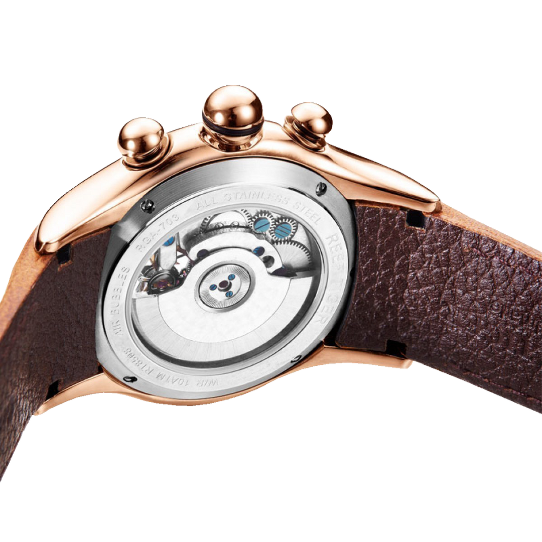 Reef Tiger Men's Aurora Air Bubbles Automatic Mechanical Skeleton Watch image 2