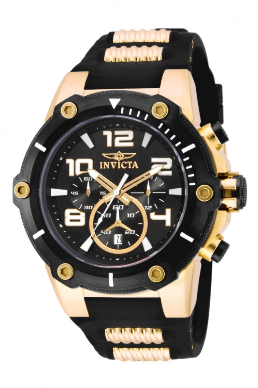 INVICTA Men's Speedway Fury 51mm Silicone Watch Gold/Black