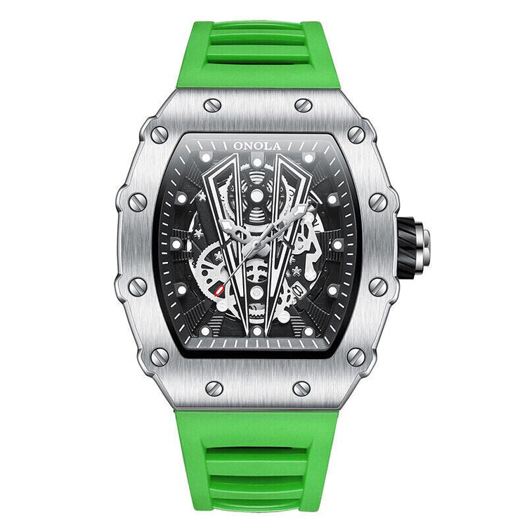 ONOLA Sir V Quartz Watch - Silver / Green image