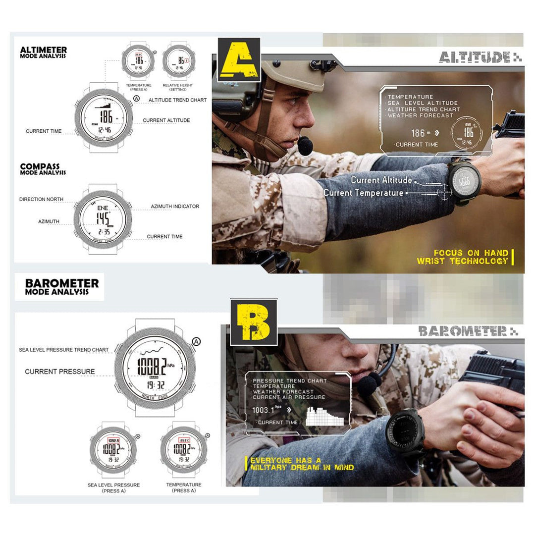 NORTH EDGE Tactical Apache Silicone Watch Black image 2